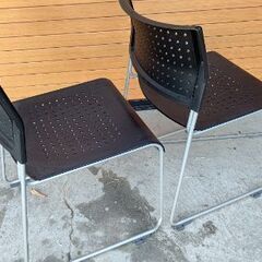 アイリスチトセ 会議イス スタッキングチェア ASL110PP ブラック 2脚 の画像