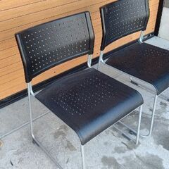 アイリスチトセ 会議イス スタッキングチェア ASL110PP ブラック 2脚 の画像