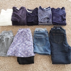 女の子 秋冬お洋服セット(130〜150センチ) トレーナー ニ...