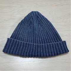 ネイビー系デニム風ニットキャップビーニー帽子wtwbayflow...