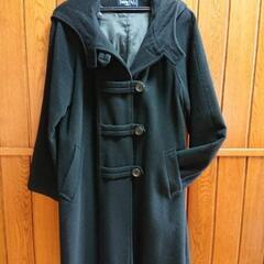 ダッフル風ロングコート 黒の画像