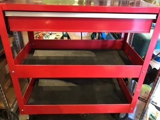 【中古】3段工具カート ワーニングカート キャスター付き
