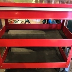 【中古】3段工具カート ワーニングカート キャスター付き