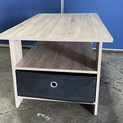 移転セール！３月２６日までの出品！美品 多目的木製テーブル センターテーブル 木目 幅80cm×奥行48cm ローテーブル 棚付き テレビボード Hの画像