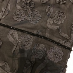 【配送可】グレースGRACE ドレス ワンピース 半袖 花柄テープ刺繍 黒ブラック36約Mの画像