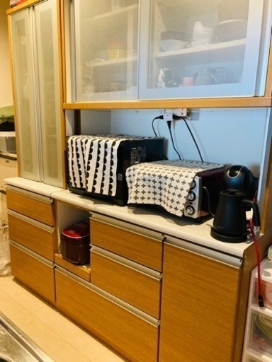 食器棚　大型　キッチンボード　ナチュラル