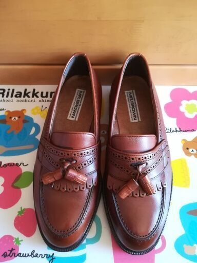 【交渉中】MR.BROWN ミスターブラウン　タッセル　フリンジ　ローファー　茶　25㎝　EEE  未使用　サンプル