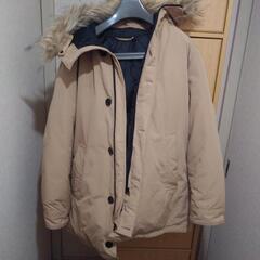 中古　GUユニセックス　XL フード付き中綿コート