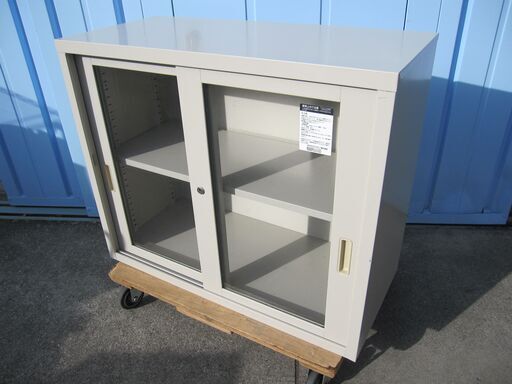 ガラス　引違い書庫　ニューグレー　コクヨ製　SH-325GF1C