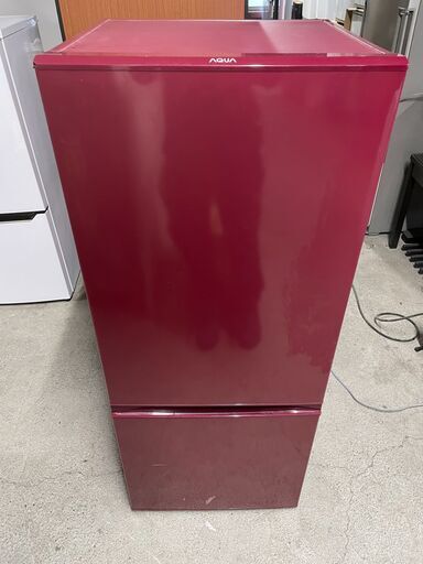【美品】AQUA 2ドア冷蔵庫 AQR-18F 2017年製 通電確認済み ワインレッド 早いもの勝ち 引取歓迎 配送OK