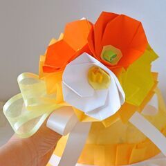 お花の折り紙ブーケ教室♥花ORIGAMIぶーけ♥ポピーの折り紙ブーケの画像