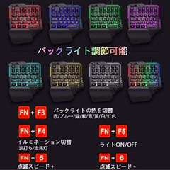 片手 ゲーミングキーボード マウス コンバーター  マウスパッド4点セット の画像