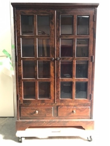 分割祓いOK 北海道民芸家具 キャビネット書棚 飾り棚 アンティーク