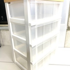 ◆ IKEA 4段 ウッドトップチェスト 衣装ケース