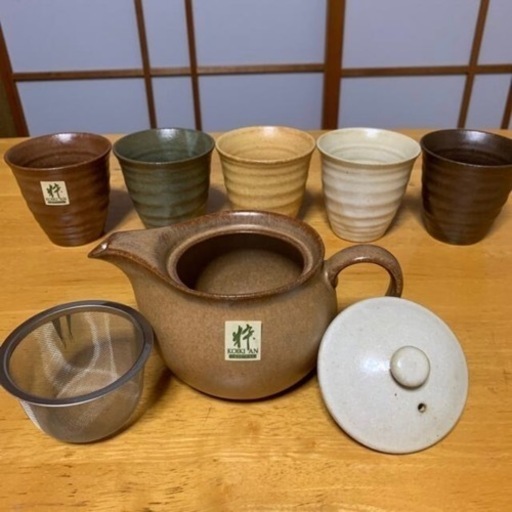 ポット\u0026フリーカップセット　急須\u0026湯呑みセット