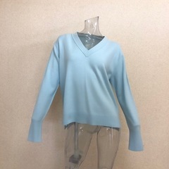 machpeeアイスブルーニットセーター水色スカイブルートゥモロ...