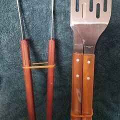 BBQ　バーベキュー　 ツール　3点セット　 中古品　 ステンレス製 の画像