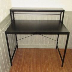 stp-1274　パソコンデスク　ブラック　上棚付き　木製　テー...