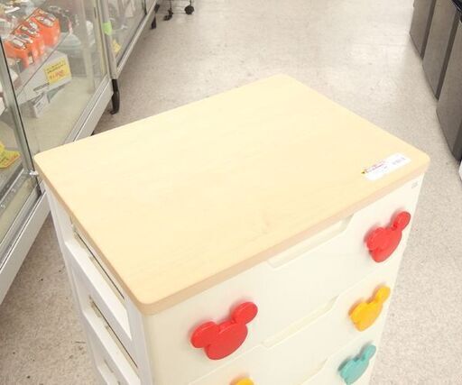 キッズチェスト 幅56cm 4段 キャラクターチェスト ミッキー プラチェスト ☆ 札幌市 北区 屯田