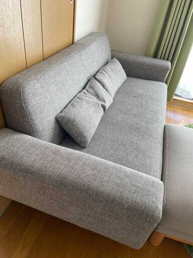 【1/31迄/元値6万円】オットマン付き180cm幅ソファ6000円で譲ります！