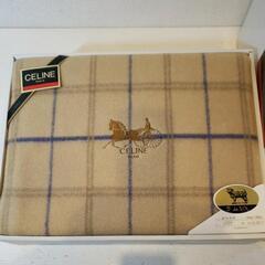 ☆未使用品☆ CELINE セリーヌ ラムMIX 純毛毛布 140cm✕200cm 西川産業の画像