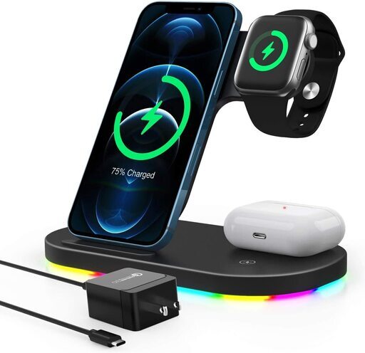 ワイヤレス充電器 充電スタンド 3in1充電器 iphone   ⭐️新品⭐️
