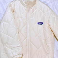 【美品】オーバーサイズ L 軽量ダウン/キルティングコート クリームホワイトの画像