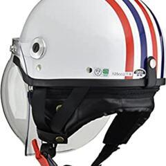 女性の方オススメ 新品 ハーフヘルメット ホワイト×レッド ブルーの画像