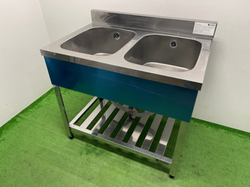 アズマ/azuma　業務用　ステンレス　２槽シンク流し台　店舗　飲食店　W９００ｘＤ６００ｘH８００ｍｍ