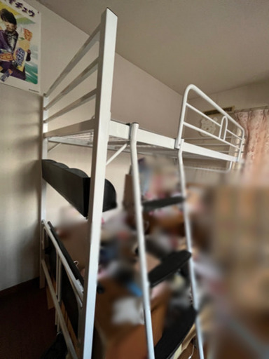 ニトリ　ロフト　ベッド　机棚ハシゴ付き