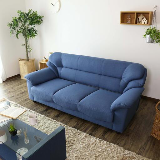 B3人掛けソファ【ジーノ3P／ネイビー色】ソファ 3人掛け 訳あり B品 アウトレット品 ※定価37,990円