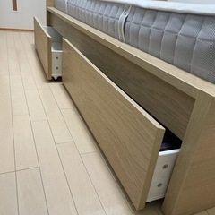 IKEA MALM セミダブル　収納ボックス・マットレス付き　元上代85980円の画像