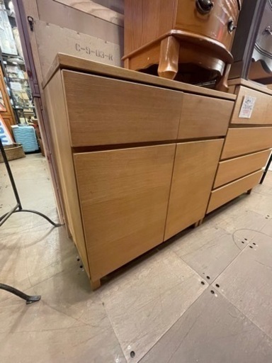 無印　無印良品　木製　収納　キャビネット　タモ材　検　MUJI 良品計画　オーク材　無垢材　廃盤　棚　タンス　引き出し