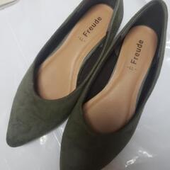 オリーブ色パンプス (中古)