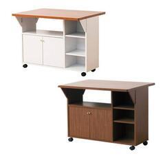 両扉付きキッチンワゴン 白 1枚目はイメージ 新品 1/25日中までの画像