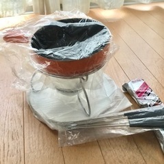 未使用 パール金属 Preciousふっ素加工チーズフォンデュ鍋セット(オレンジ)の画像