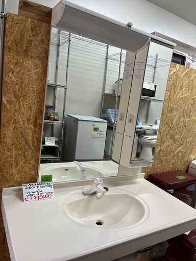 ミラーキャビネット 、カウンター式洗面台（アンカー固定）セット