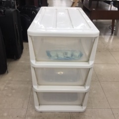 プラチェスト 3段 ホワイトの画像