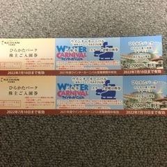 ひらかたパーク入園無料、ウィンターカーニバル入場券、その他、2名様分