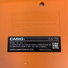 ✨🔔期間限定・特別価格🔔✨CASIO／カシオ キーボード 電子ピアノ SA-76 中古楽器の画像