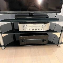 AVラックとAVアンプ、ステレオアンプセット