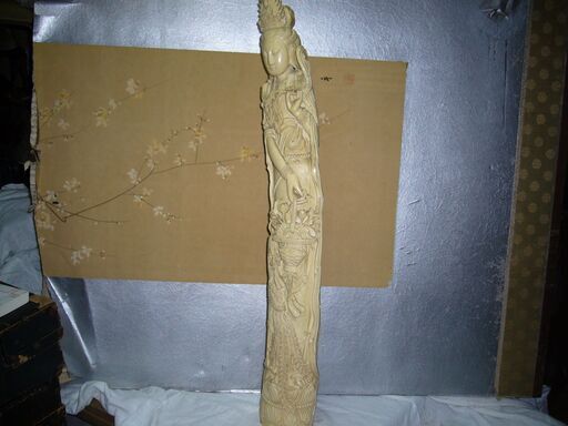 象牙風彫刻観音様７２，５ｃｍ