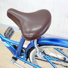 自転車✨24インチ✨青✨鍵付き✨女の子向け✨中古品【こちらは店舗です。浜村鹿野温泉ICから3分 買取本舗 宮本リサイクル 営業時間９～１９時 定休日水曜のみ←連絡できませんm(_ _)m】G164の画像