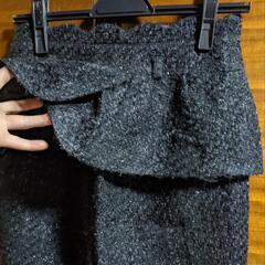 【冬服】黒ラメタイトスカートの画像