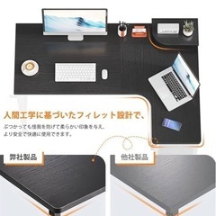 【新品未使用品】梱包のまま❗️❗️ODK ラック付きデスク パソコンデスク l字デスク 収納 ゲーミングデスク L字型 PCデスク 机 コーナーデスク 省スペース デスク オフィスデスク 書斎 在宅勤務 ブラック ブランド: ODKの画像