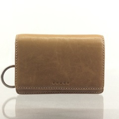 COACH オールドコーチ キャメルブラウンレザー キーリングつ...