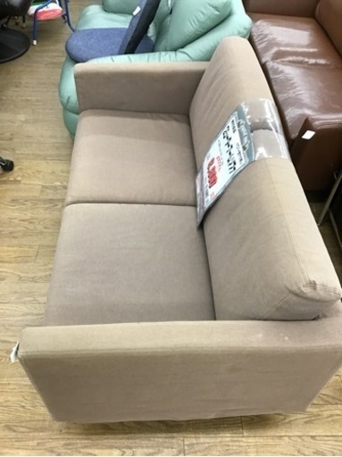 KM-71【ご来店頂ける方限定】無印良品　2シーターアームソファ　ブラウン