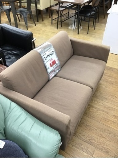 KM-71【ご来店頂ける方限定】無印良品　2シーターアームソファ　ブラウン