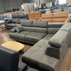 カウチソファー新品！ファブリックレザー！10万円オーバー