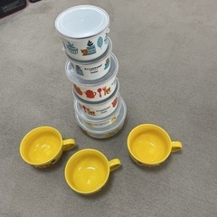 リラックマホーロー保存容器、マグカップ